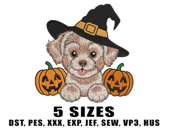 Halloween Puppy with Pumpkins Embroidery Design Review