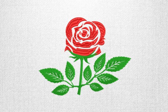 Red Rose with Leaves Embroidery: A Designer’s Review