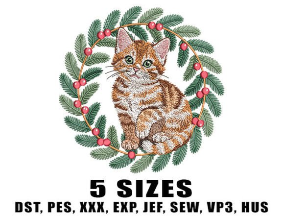 Review: Christmas Cat Wreath Embroidery Design