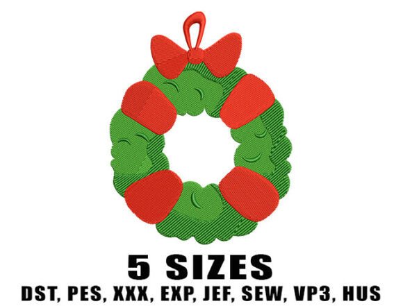 Review: Green Christmas Wreath Embroidery Design