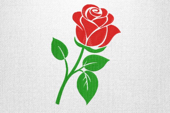 Review: Stylized Red Rose Embroidery Design