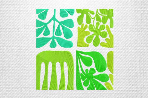 Reviewing Abstract Green Floral Embroidery Design