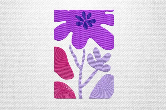 Reviewing Abstract Purple Floral Embroidery Art