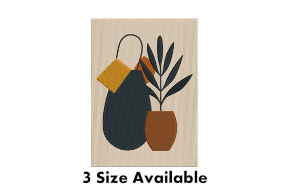 Reviewing Modern Vase Plant Embroidery Art for Apparel