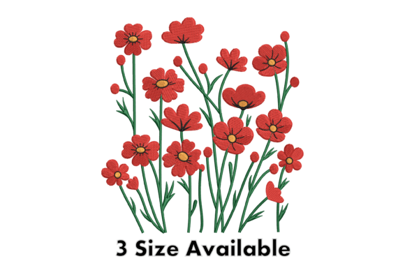 Reviewing Red Wildflower Embroidery Design for Boutique Sweatshirts